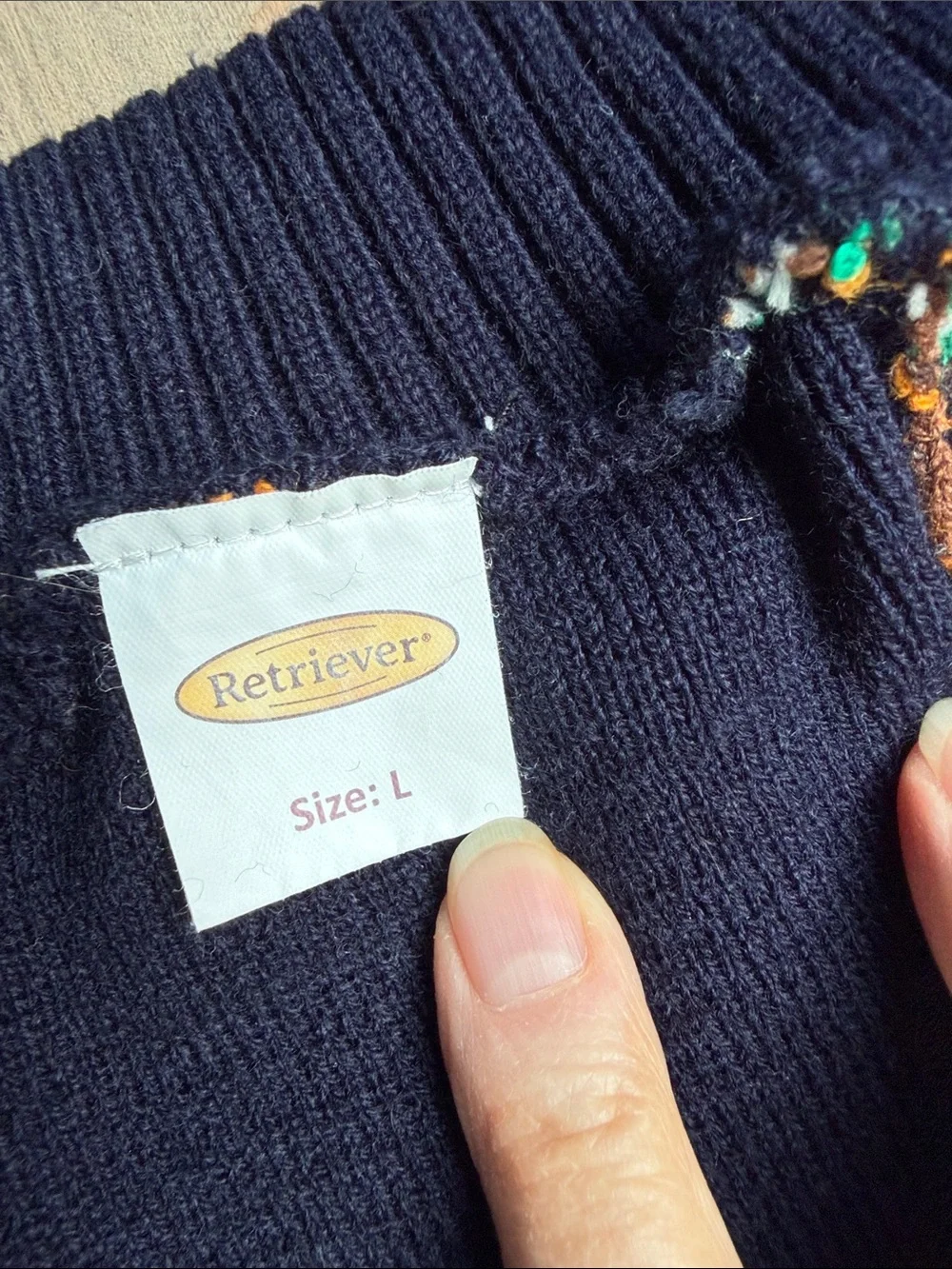 Navy Mallard Duck-Pattern Knit Dog Sweater